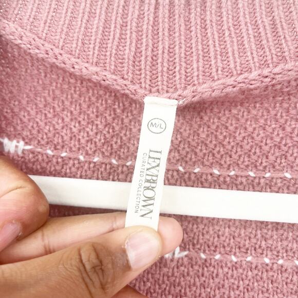 LexBrown Womens Oversized Button Front Knit Cardigan Sweater Size M/L Mauve - Picture 3 of 7